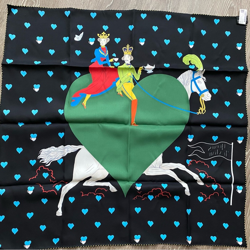 Authentic Hermes Silk Scarf Carre 70 TEA TIME NWT. Never worn! - Picture 5 of 16